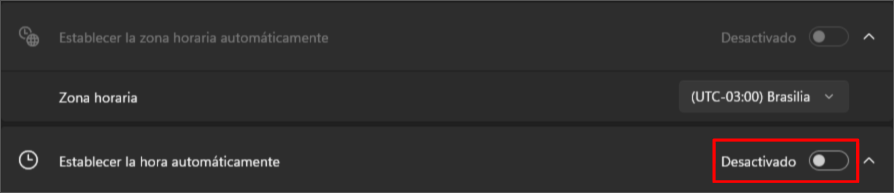 Captura de pantalla de botones bloqueados