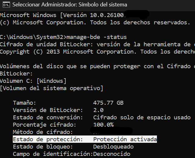 Ejemplo de resultado en CMD