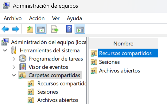 Navegación a Recursos compartidos