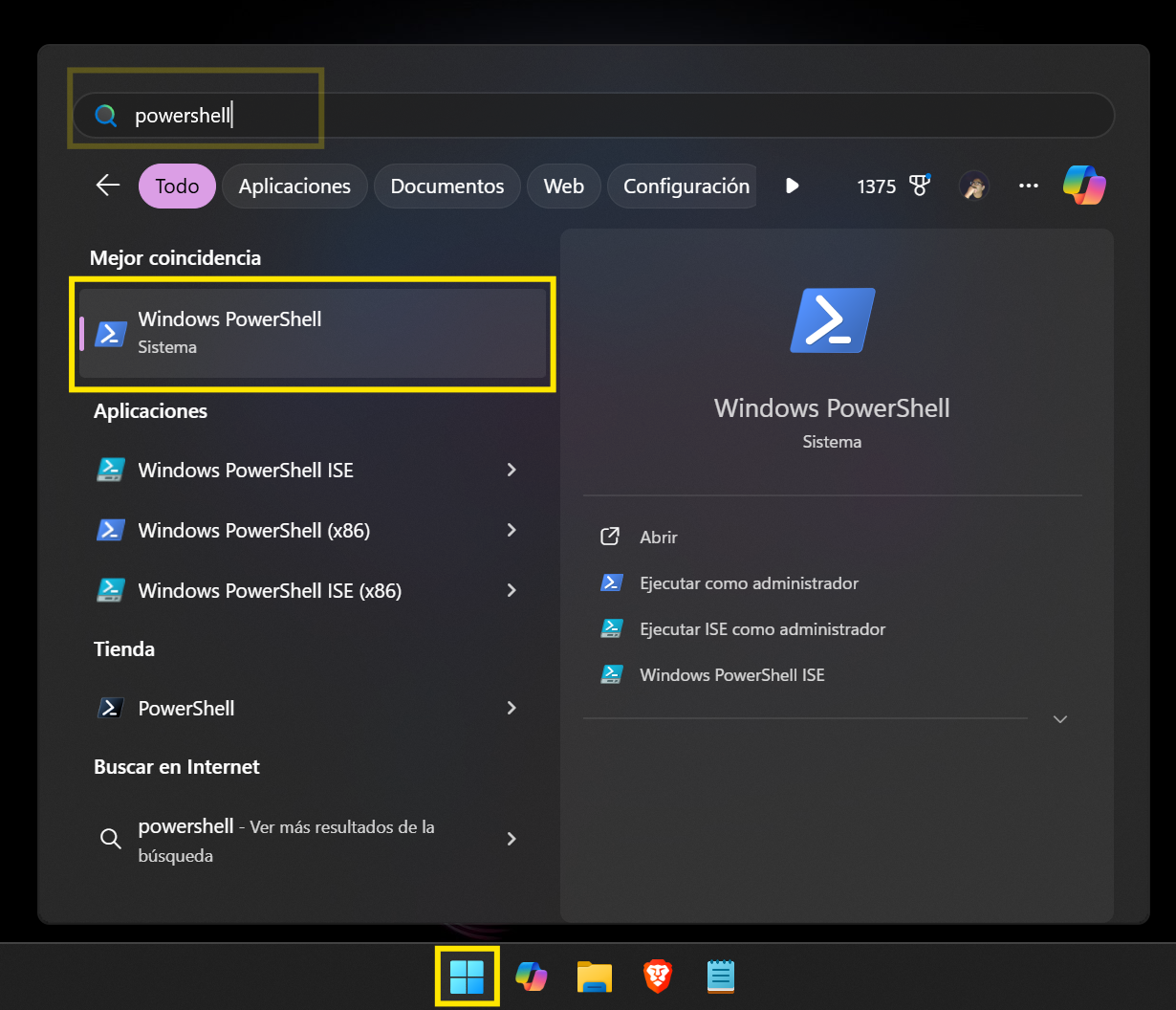 Búsqueda de PowerShell