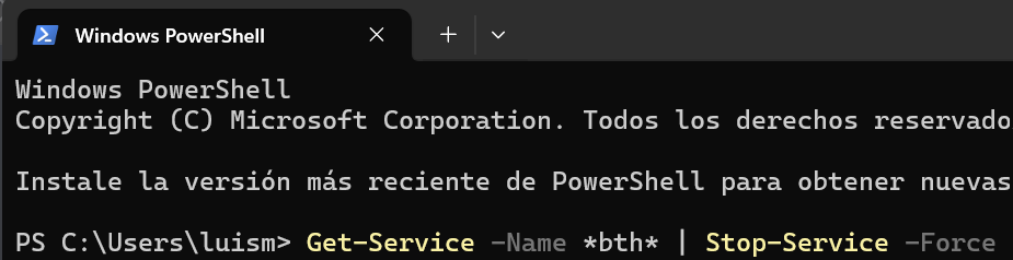 Comando para detener servicios en PowerShell