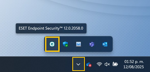 Iconos ocultos en la barra de tareas de Windows